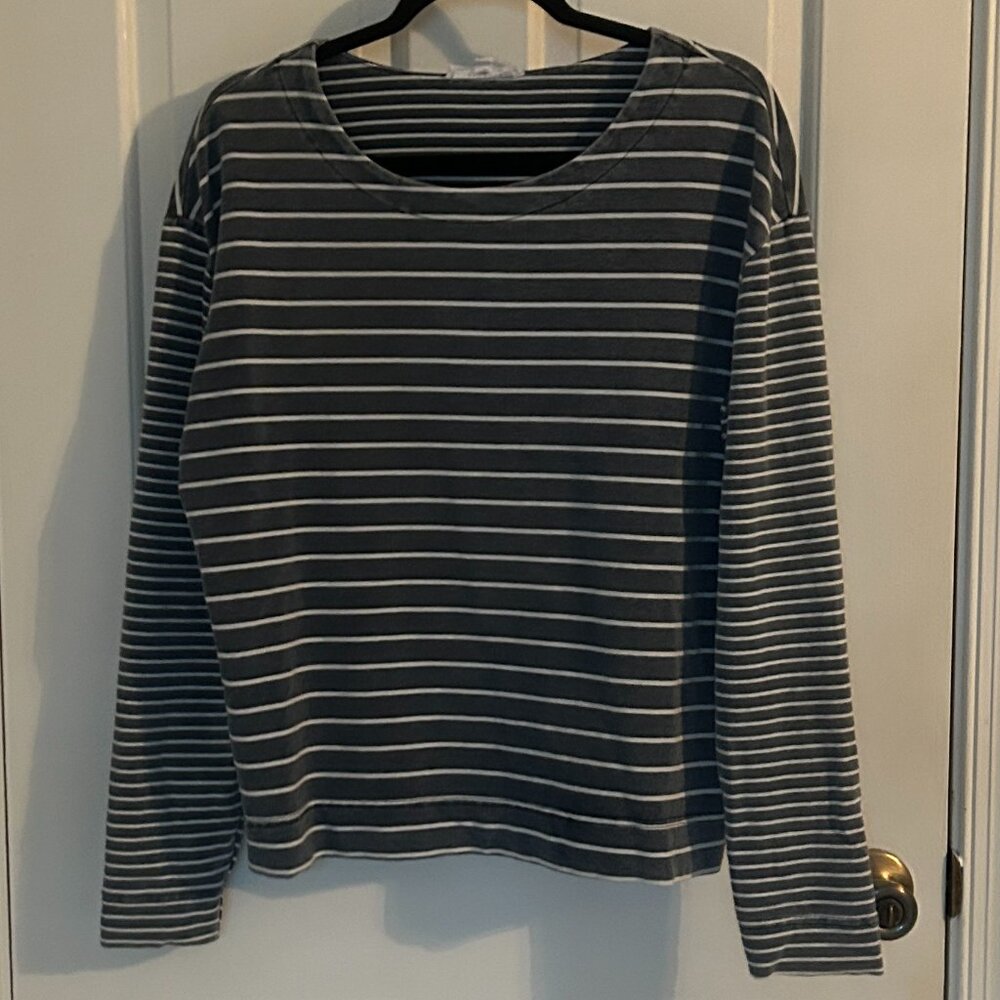 Jane and Delancey Blue/White Striped Top